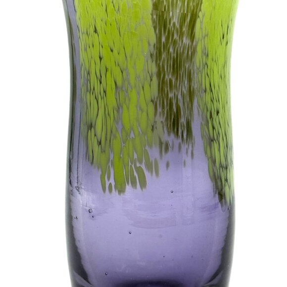 Hand Blown Glass Vase Green /Purple Design by Arthur Nelson Green - Picture 3 of 7